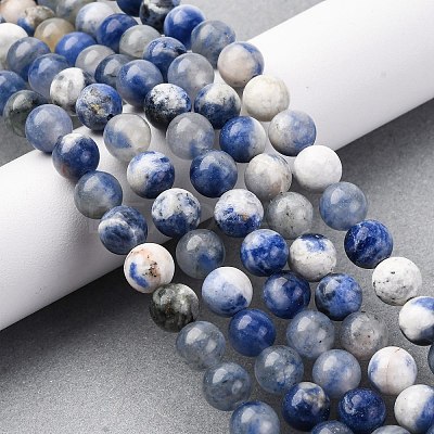 Natural Sodalite Round Bead Strands G-E334-6mm-08-1