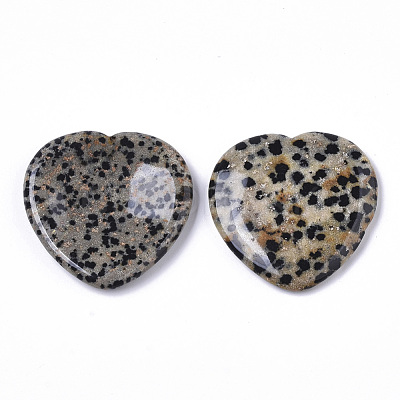 Natural Dalmatian Jasper Thumb Worry Stone G-N0325-01C-1