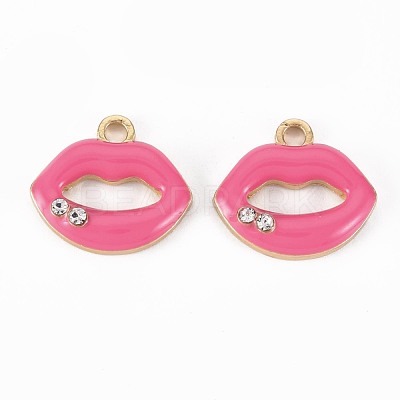 Golden Plated Alloy Enamel Pendants ENAM-T009-91B-RS-1