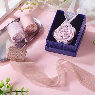 3 Rolls 3 Colors Wrinkle Polyester Ribbon OCOR-TA0002-98B-1