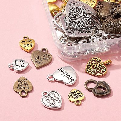 90G 3 Colors Ideas for Valentine Day Gifts Tibetan Style Alloy Pendants TIBEP-FS0001-08-1