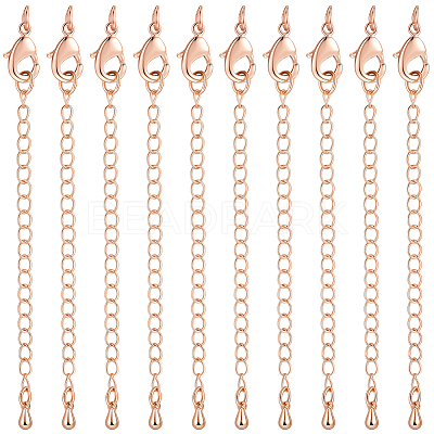 20Pcs Long-Lasting Plated Brass Chain Extender KK-BBC0023-26RG-1