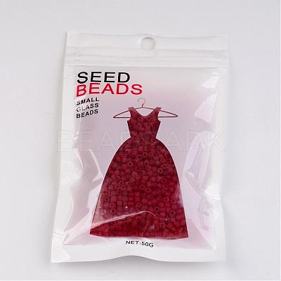 8/0 Frosted Round Glass Seed Beads X-SEED-A008-3mm-M5-1