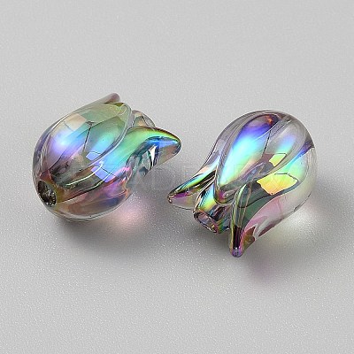 Transparent UV Plating Acrylic Beads TACR-TAC0001-09B-03-1