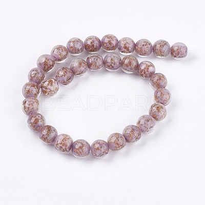 Handmade Gold Sand Lampwork Beads LAMP-K029-08F-1