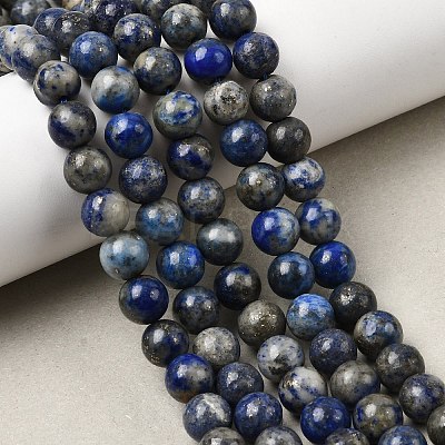 Natural Lapis Lazuli Beads Strands G-J396-8mm-1
