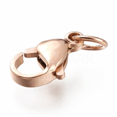 Ion Plating(IP) 304 Stainless Steel Lobster Claw Clasps LS-STAS-G240-01D-RG-1