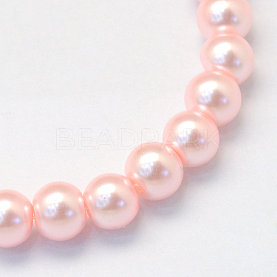 Baking Paint Pearlized Glass Pearl Round Bead Strands HY-Q003-4mm-70-1