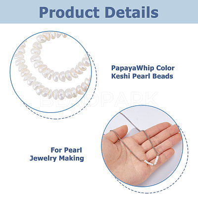 1 Strand Natural Keshi Pearl Cultured Freshwater Pearl Beads Strands PEAR-HS0001-26A-1