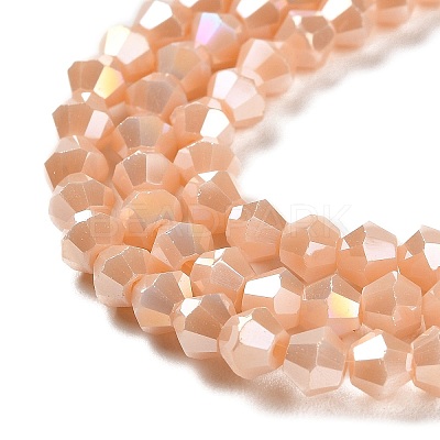 Opaque Solid Color Electroplate Glass Beads Strands EGLA-A039-P4mm-B06-1