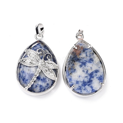 Natural Blue Spot Jasper Pendants G-G900-01P-10-1