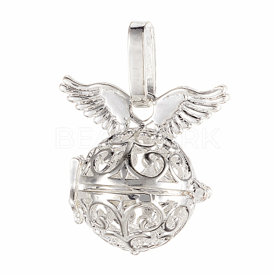 Brass Cage Pendants KK-K163-16S-NR-1