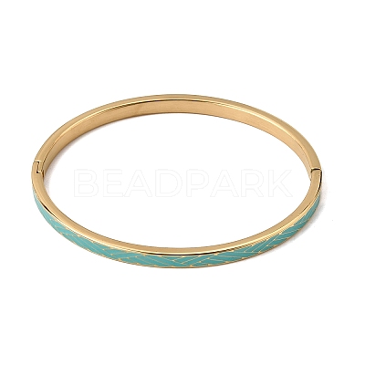 304 Stainless Steel Enamel Hinged Cuff Bangles for Women SA-CBAC920-15G-01G-1