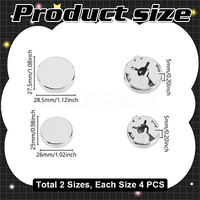 8Pcs 2 Styles Alloy Cufflinks BUTT-GA0001-34P-1