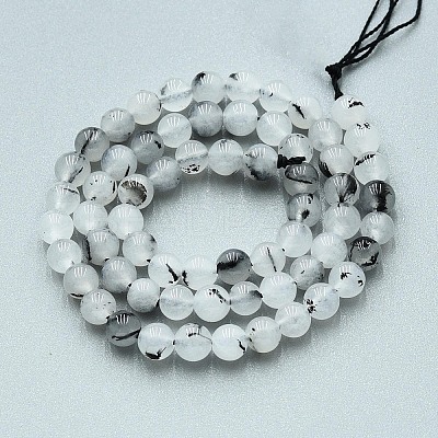 Natural Quartz Beads Strands G-N355-6mm-01-1