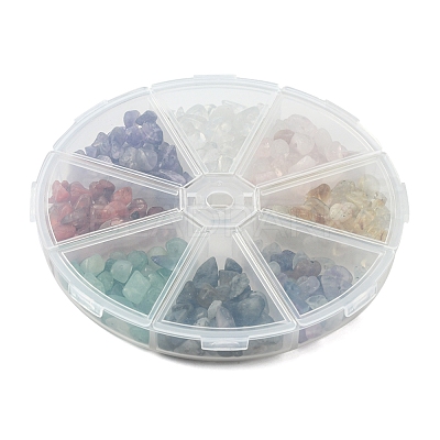 80G 8 Styles Natural & Synthetic Mixed Gemstone Chip Beads G-FS0005-50-1
