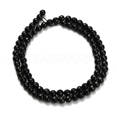 Natural Black Tourmaline Beads Strands G-H329-D02-4mm-1