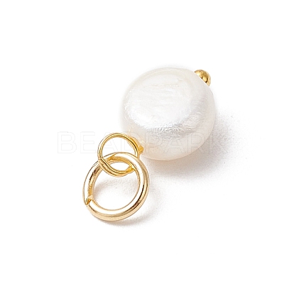 Natural Cultured Freshwater Pearl Potato Charms PALLOY-JF03920-02-1