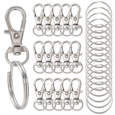 25Pcs Alloy Swivel Lobster Claw Clasps PALLOY-CJ0003-02-1