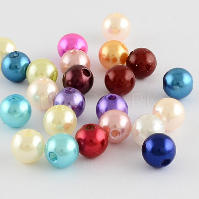 ABS Plastic Imitation Pearl Round Beads SACR-S074-10mm-M-1