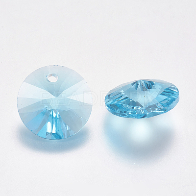 Faceted Glass Rhinestone Charms RGLA-F049-6mm-202-1