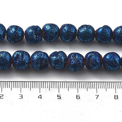 Electroplated Natural Lava Rock Beads Strands G-A251-D01-01E-1