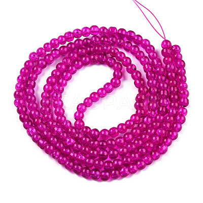 Spray Painted Crackle Glass Beads Strands CCG-Q001-6mm-08-1