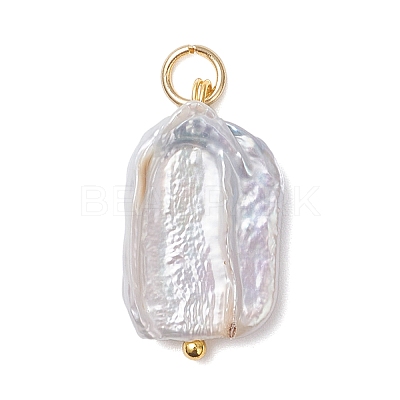 Natural Baroque Pearl Keshi Pearl Pendants PALLOY-JF04628-01-1