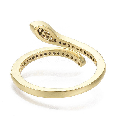 Brass Micro Pave Cubic Zirconia Cuff Rings RJEW-S044-067-NF-1