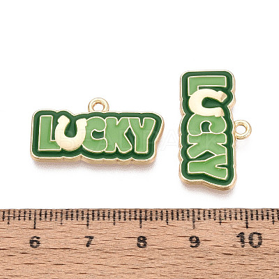 Saint Patrick's Day Alloy Enamel Pendants ENAM-T024-46A-G-1