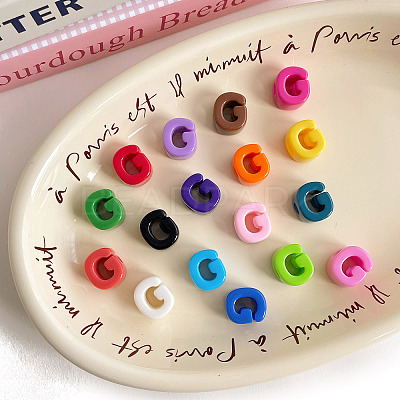Opaque Acrylic European Beads OACR-M027-01G-1