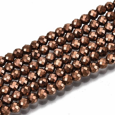 Electroplate Non-magnetic Synthetic Hematite Beads Strands G-T114-60A-R-1