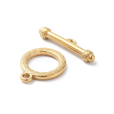 Ion Plating(IP) 304 Stainless Steel Ring Toggle Clasps STAS-A092-09E-G-1