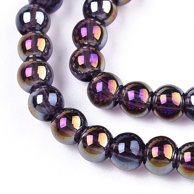 Electroplate Transparent Glass Beads Strands LS-GLAA-T032-T4mm-AB03-1