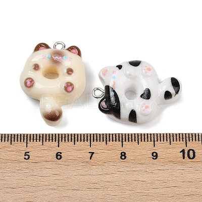 Cat Shape Donut Resin Pendants X-RESI-Z034-03P-1