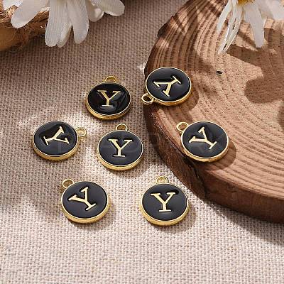 Golden Plated Alloy Charms LS-ENAM-S118-02Y-1
