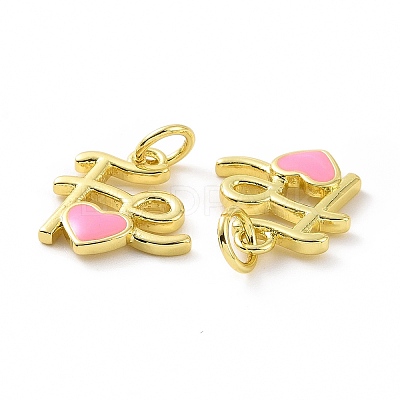 Rack Plating Brass Enamel Charms KK-C008-18G-03-1