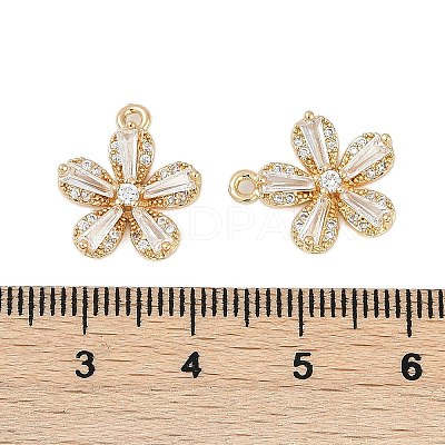 Rack Plating Brass Micro Pave Cubic Zirconia Pendants KK-C082-01G-1