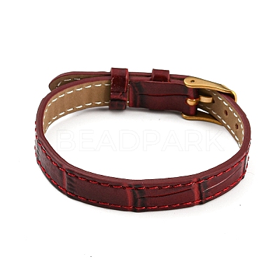 Leather Textured Bracelet Straps Slide Wristbands for Slide Charms AJEW-K232-01G-1