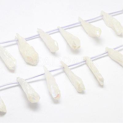 Electroplated Natural Quartz Crystal Beads Strands G-G890-A-01-1