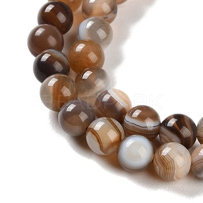 Natural Striped Agate/Banded Agate Beads Strands G-Z060-A01-A14-1