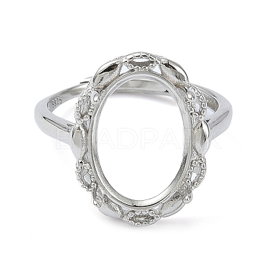 Adjustable 925 Sterling Silver 4 Prongs Ring Settings STER-K179-09P-1