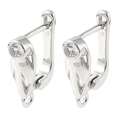 SHEGRACE Brass Micro Pave Cubic Zirconia Hoop Earring Findings XGRQ79313-940P-1