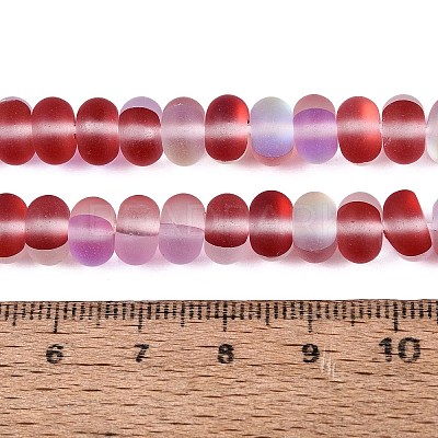 Frosted Transparent Glass Beads Strands FGLA-M002-01A-1