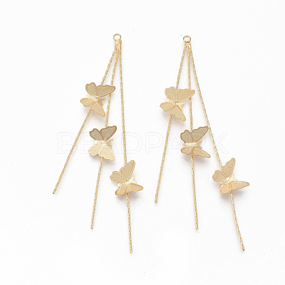 Brass Chain Tassel Big Pendants KK-Q762-001G-NF-1