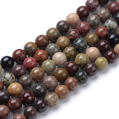 Natural River Stone Beads Strands X-G-R412-24-8mm-1