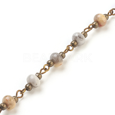 Handmade Natural Agate Beaded Chains AJEW-JB00444-01-1