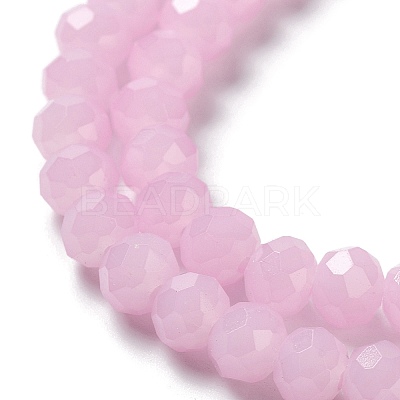Baking Paint Imitation Jade Glass Bead Strands DGLA-A034-J8MM-A26-1