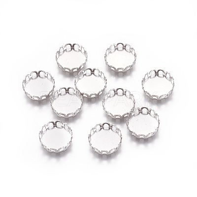 Tarnish Resistant 316 Surgical Stainless Steel Lace Edge Bezel Cups X-STAS-I118-07P-01-1