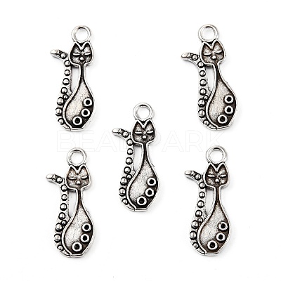 Tibetan Style Alloy Kitten Pendant Settings for Enamel X-PALLOY-A15359-AS-NF-1